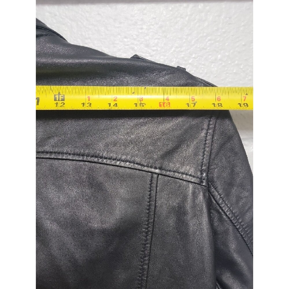 Zara Bikercore Super Soft Genuine Black Leather Biker Jacket with Zip Details - Picture 13 of 16